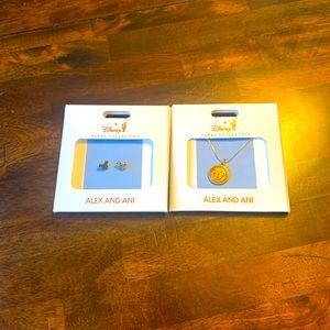 Alex and Ani Disney Mickey Mouse Earrings and Necklace Set